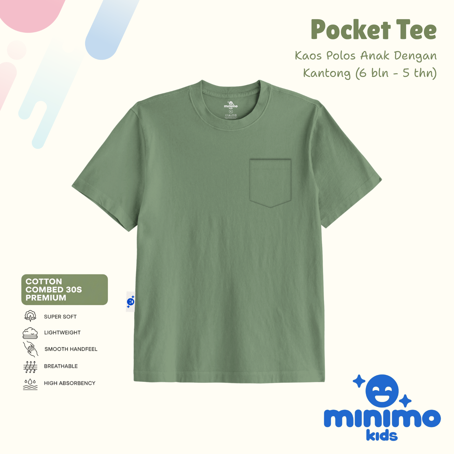 Basic Tee Minimo Kids - Mineral Green